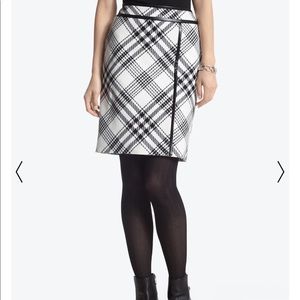 White House Black Market Wool Plaid Skirt